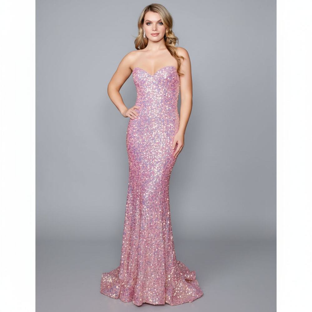 Nina Canacci rose gold sequin dress, size 10, NEW WITH TAGS!